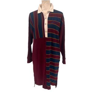 Tommy Hilfiger Icon Rugby Shirt Dress Large Warm Academia Preppy